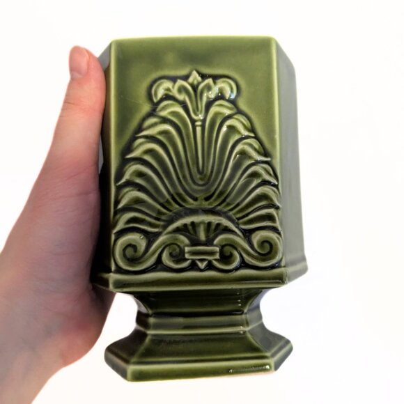 Vintage Green Japan Canister Counter Set of 2 Filigree Design Retro MCM - Picture 15 of 16